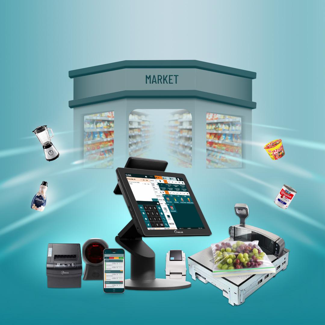 Kassensystem für Supermärkte mit ERP, Online-Shop und Lagerverwaltung per App